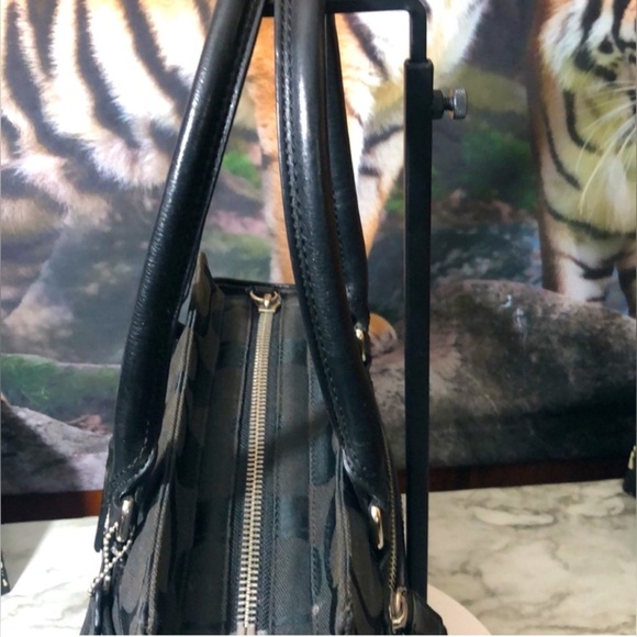 COACH Black Signature “C” Canvas and Leather Handbag, GUC - Picture 6 of 14